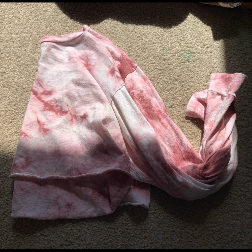 rue 21 pink tie die cropped long sleeve